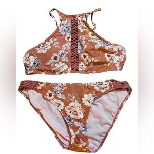 Ambrielle floral two piece bathing suit